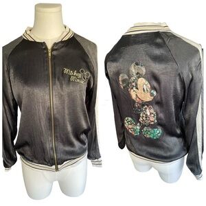 Zara x Disney Mickey Mouse Gray Holographic Jacket Girls 13-14